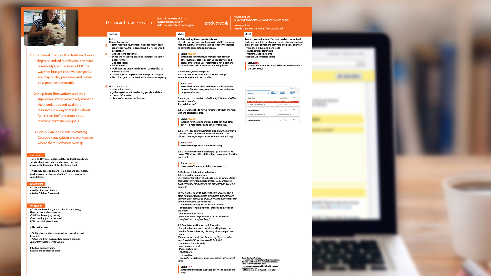 User research outcomes